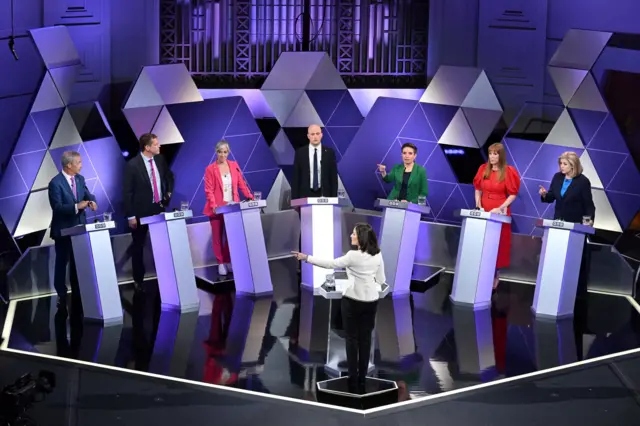 Party leaders take part in the BBC's election debate