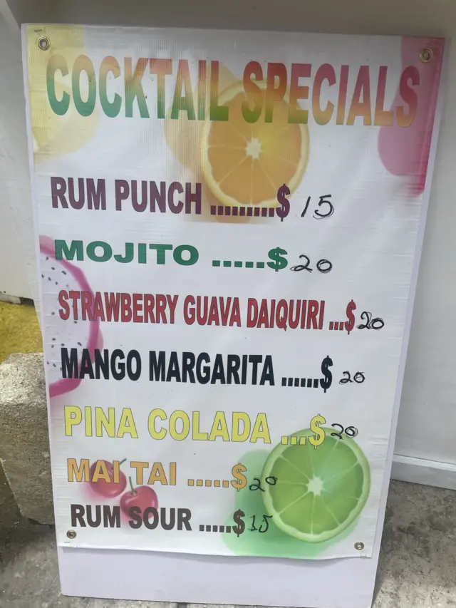 Cocktail menu