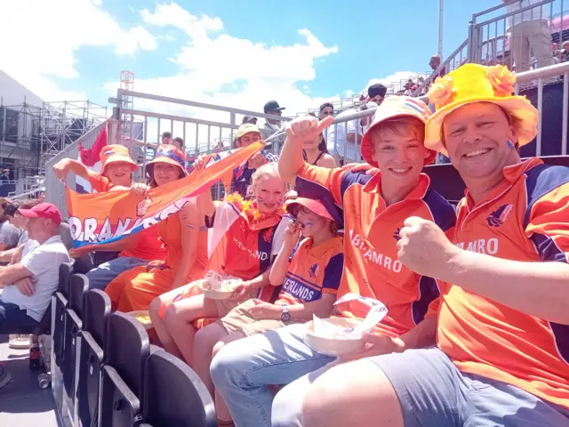 The Kelterman family at the Netherlands v South Africa game at the T20 World Cup