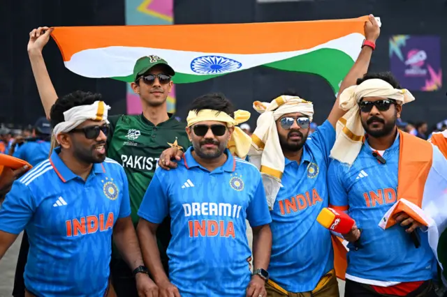 Fans at the India v Pakistan match at the Men's T20 World Cup