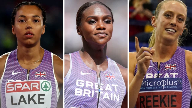 Morgan Lake, Dina Asher-Smith and Jemma Reekie