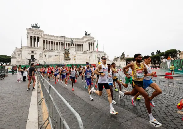 Athletes compete in the half marathon