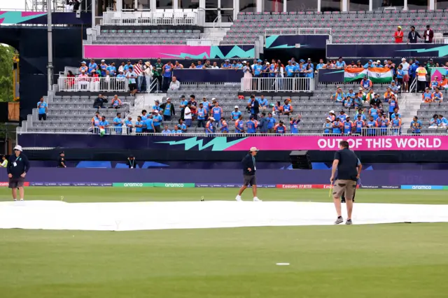 Covers on during the India and Pakistan game