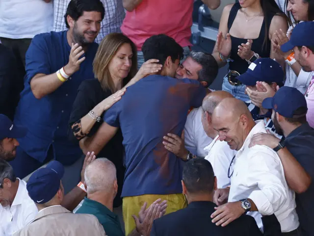 Carlos Alcaraz celebrates with family