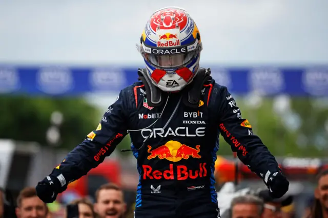 Max Verstappen celebrates