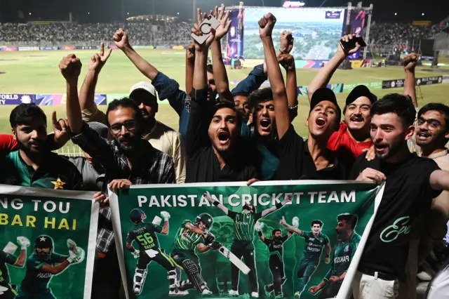 Pakistan fans at the cricket ground in Rawalpindi