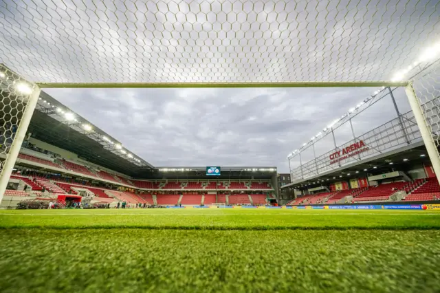 A general view inside of Stadion Antona Malatinskeho