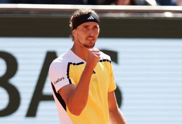 Alexander Zverev fist pumping