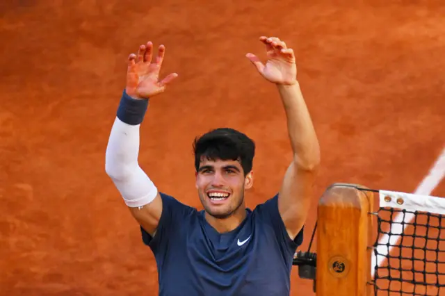 Carlos Alcaraz celebrates