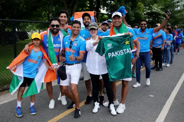 Fans at the India v Pakistan match at the Men's T20 World Cup