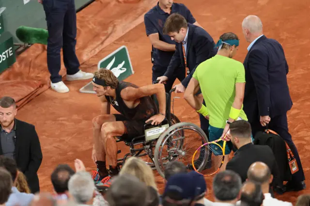 Alexander Zverev French Open serious injury