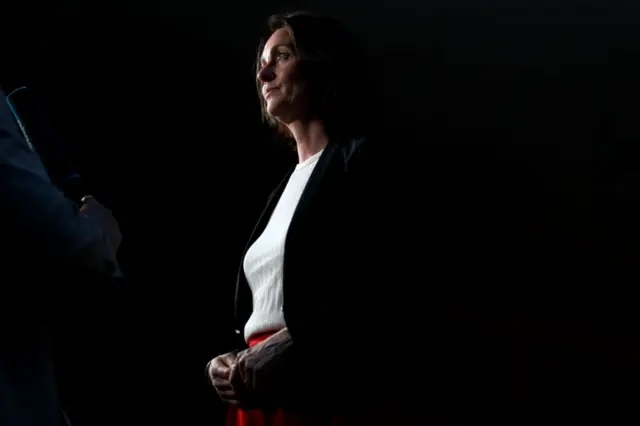 Vice-President of the European Parliament and lead candidate of Germany's Social Democratic Party (SPD) for the European elections, Katarina Barley, at SPD headquarters on 9 June 2024 in Berlin, Germany