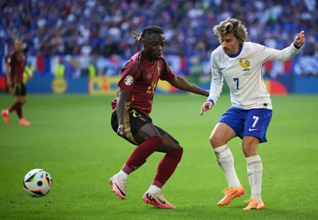 Jeremy Doku and Antoine Griezmann