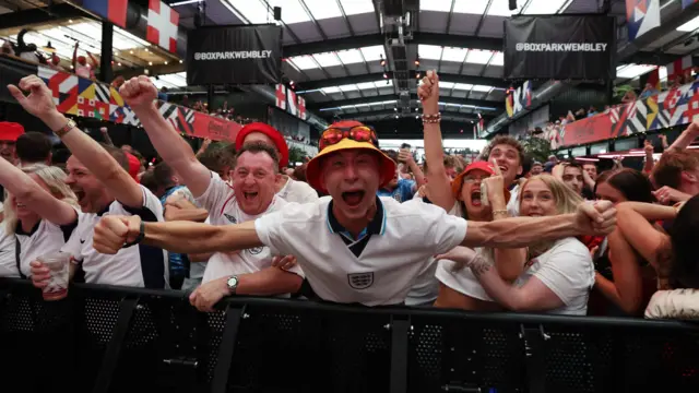 England fan in London during the countries win against Slovakia