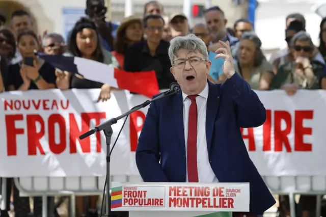 Jean-Luc Mélenchon on stage