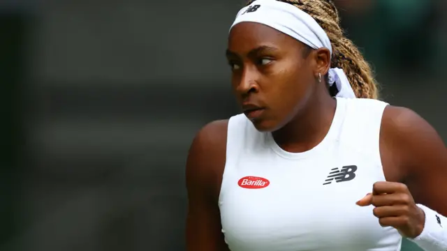 Coco Gauff celebrates