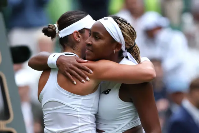 Caroline Dolehide (left) and Coco Gauff (right)