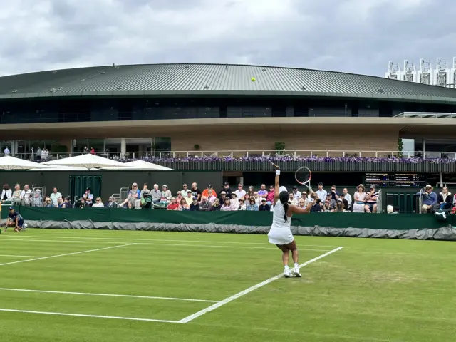 Heather Watson serving