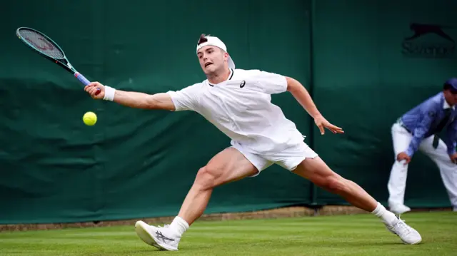 Arthur Fery in action at Wimbledon