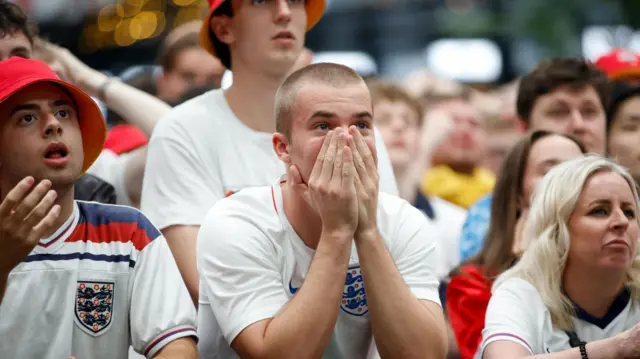 England fan in London during the countries win against Slovakia