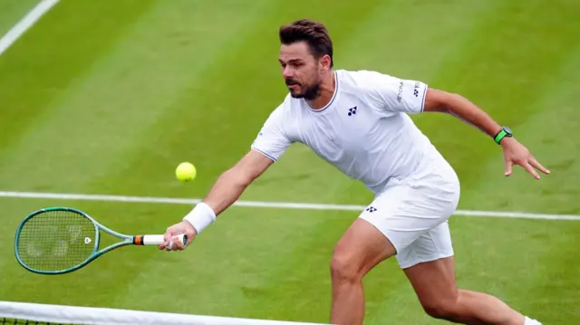 Stan Wawrinka in action at Wimbledon