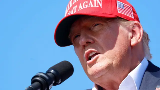 Donald Trump speaks at a campaign rally