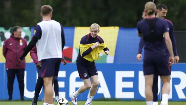 England players during training