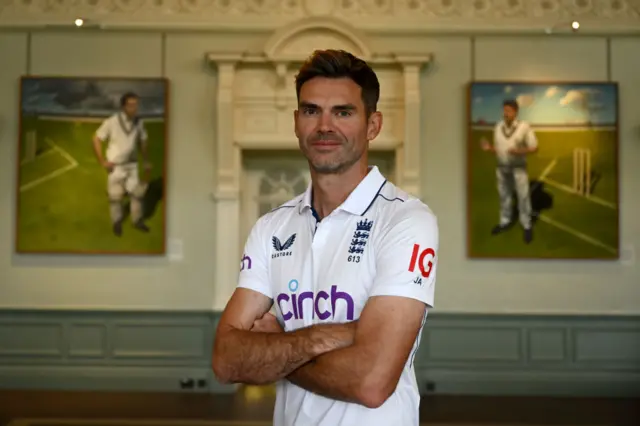 James Anderson in the Long Room at Lord's