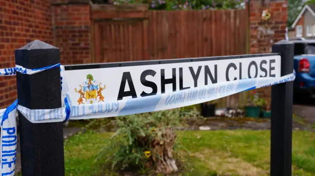 Police tape at Ashlyn Close