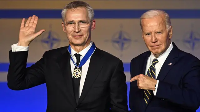 President Biden awards the Presidential Medal of Freedom to Nato Secretary General Jens Stoltenberg last night