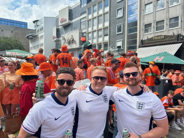 England fans Marc, Charlie & Neal in Dortmund Germany