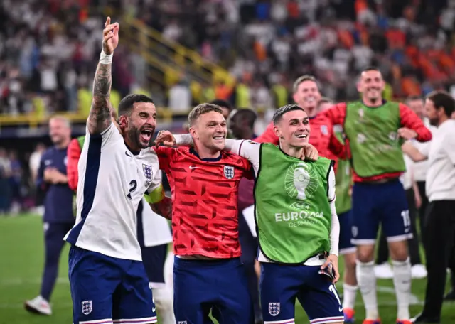 Kyle Walker, Kieran Trippier and Phil Foden.