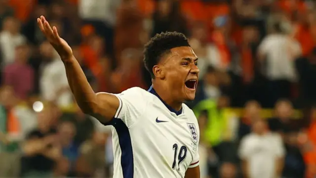 Ollie Watkins celebrating after scoring for England against the Netherlands at Euro 2024