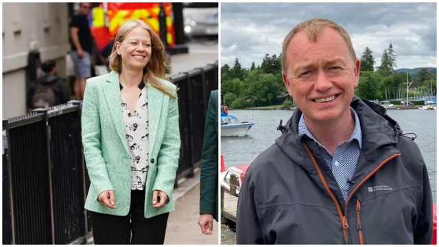 Composite image of Sian Berry and Tim Farron