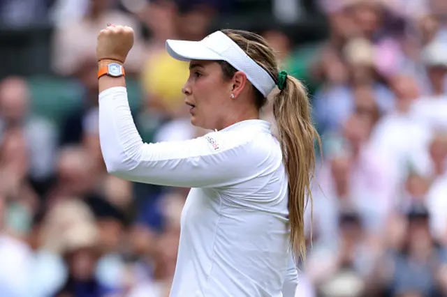 : Donna Vekic of Croatia celebrates