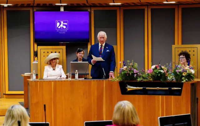 King Charles speaking in the Senedd