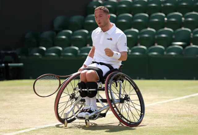 Alfie Hewett of Great Britain celebrates