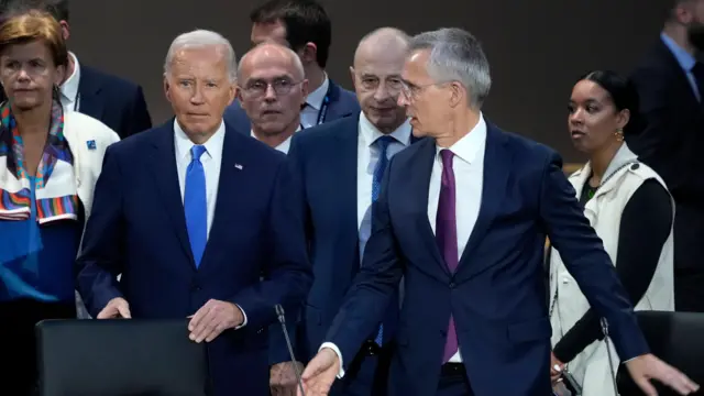 Joe Biden and Jens Stoltenberg at the Nato summit