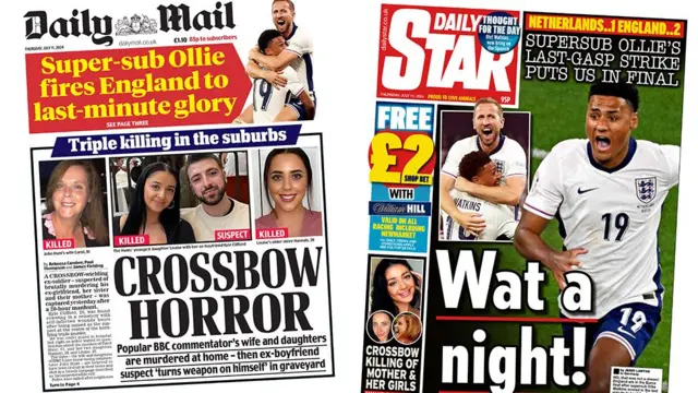 Daily Mail and Daily Star front pages