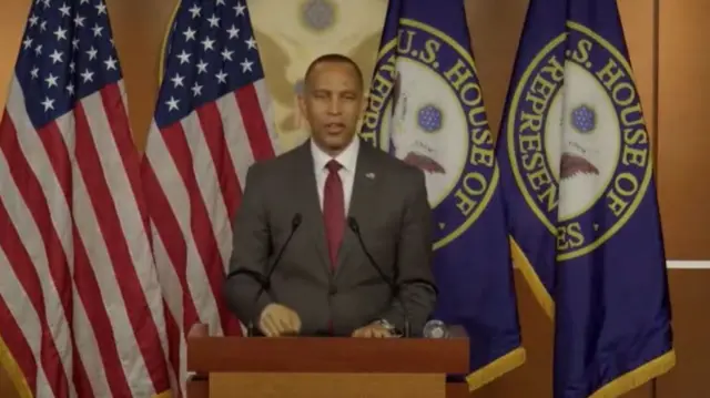 Hakeem Jeffries at the press conference