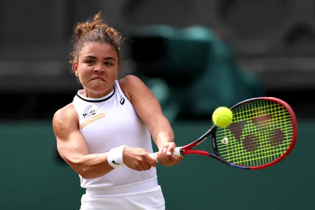 Jasmine Paolini of Italy plays a backhand