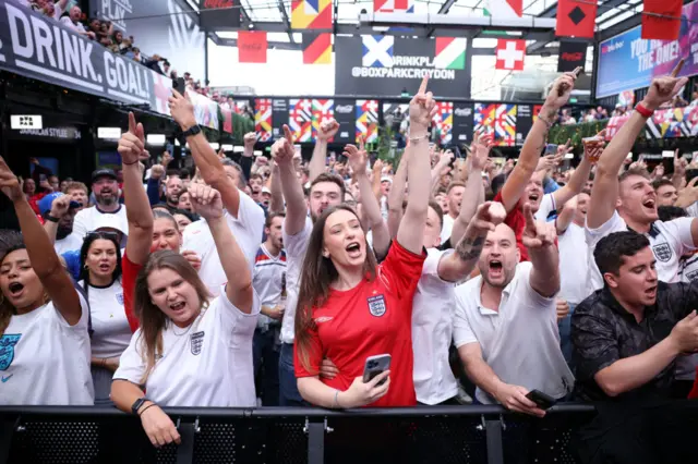 fans watch england v netherlands in london