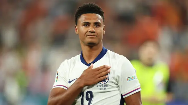 Ollie Watkins of England acknowledges the fans after the team's victory in the UEFA EURO 2024 semi-final match between Netherlands and England at Football Stadium Dortmund on July 10, 2024 in Dortmund, Germany.