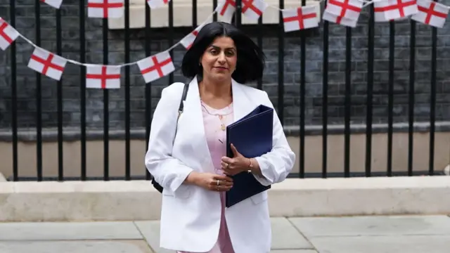 Justice Secretary Shabana Mahmood leaving Downing Street, London