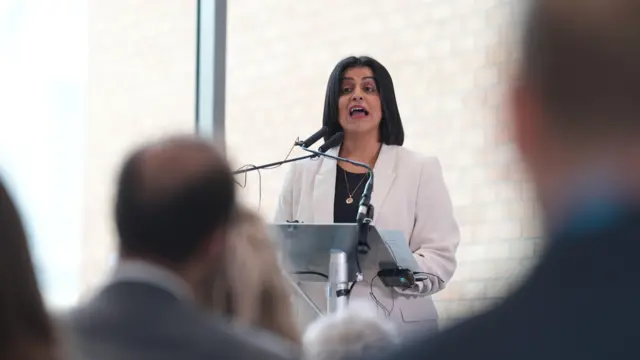 Justice Secretary Shabana Mahmood making a speech