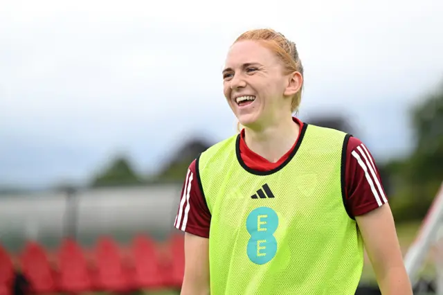 Ceri Holland in Wales training