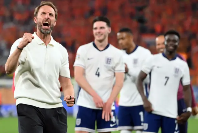 Gareth Southgate celebrates