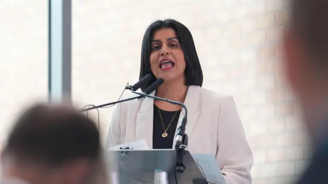 Justice Secretary Shabana Mahmood making a speech