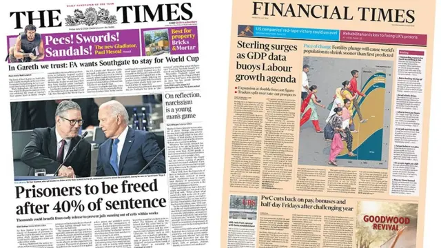 The Times and FT front pages