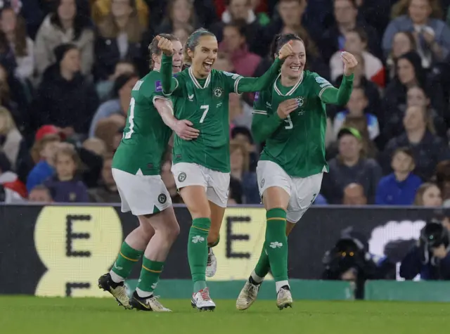 Julie-Ann Russell celebrates her goal